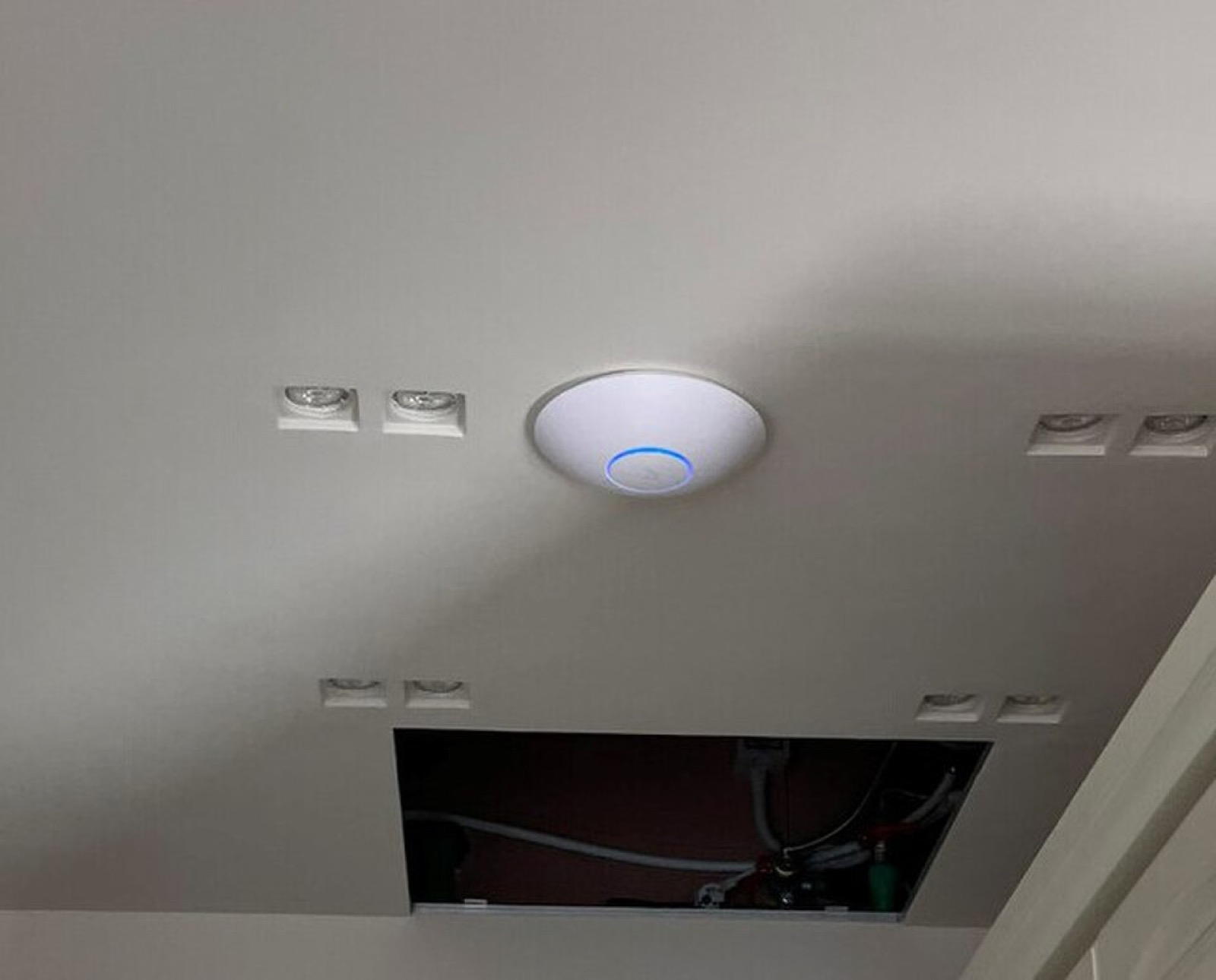 Business Wi-Fi access point installed indoors